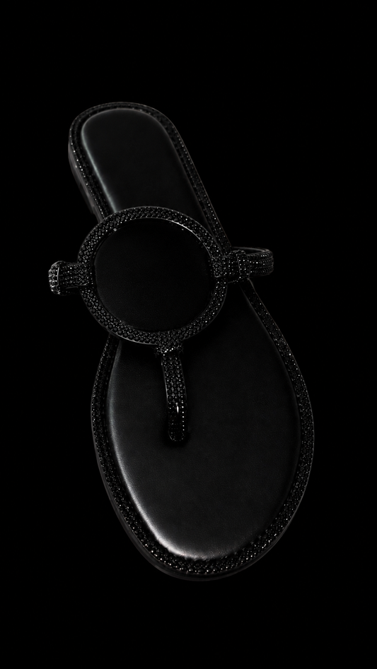 Black sparkly sandals